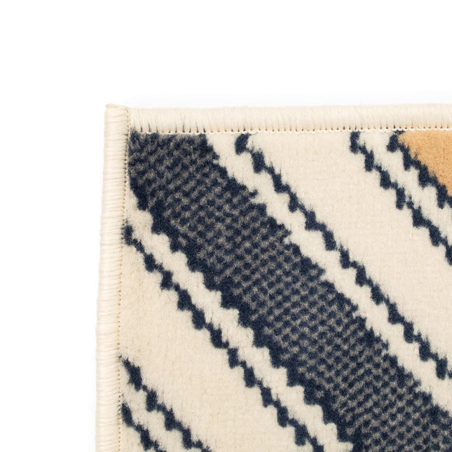 Tapis Moderne Design De Marron/Noir/Bleu