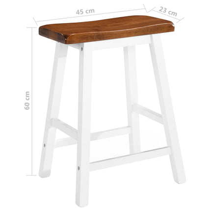 Tabourets De Bar Lot De 2 Bois Massif