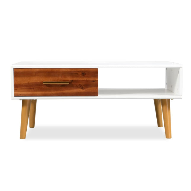 Table Basse Bois D'acacia Massif 90X50X40 Cm