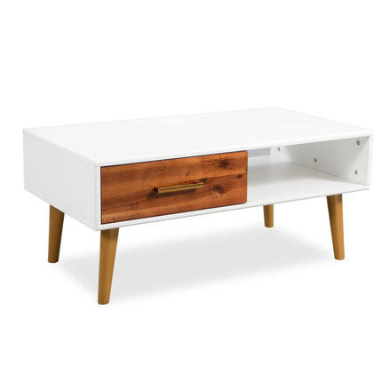 Table Basse Bois D'acacia Massif 90X50X40 Cm