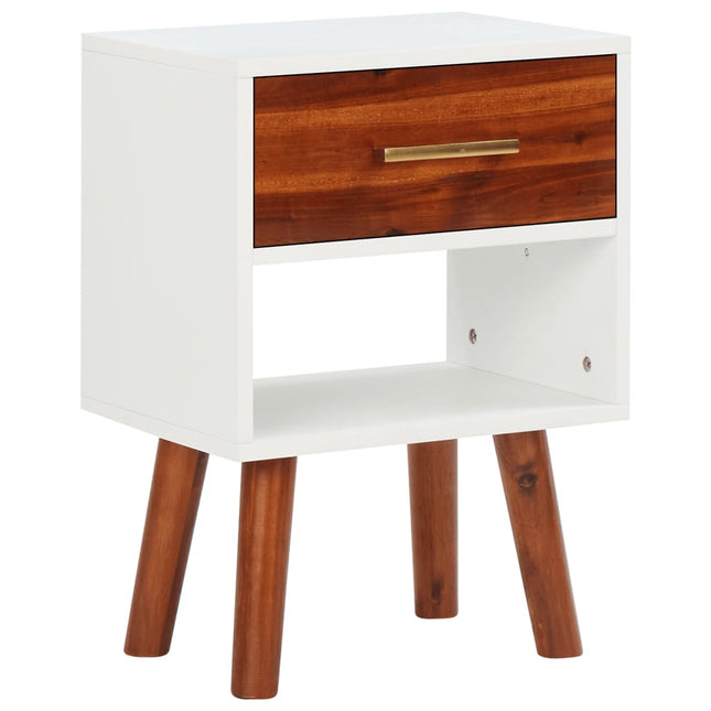 Table De Chevet Bois D'acacia Massif 40X30X57 Cm