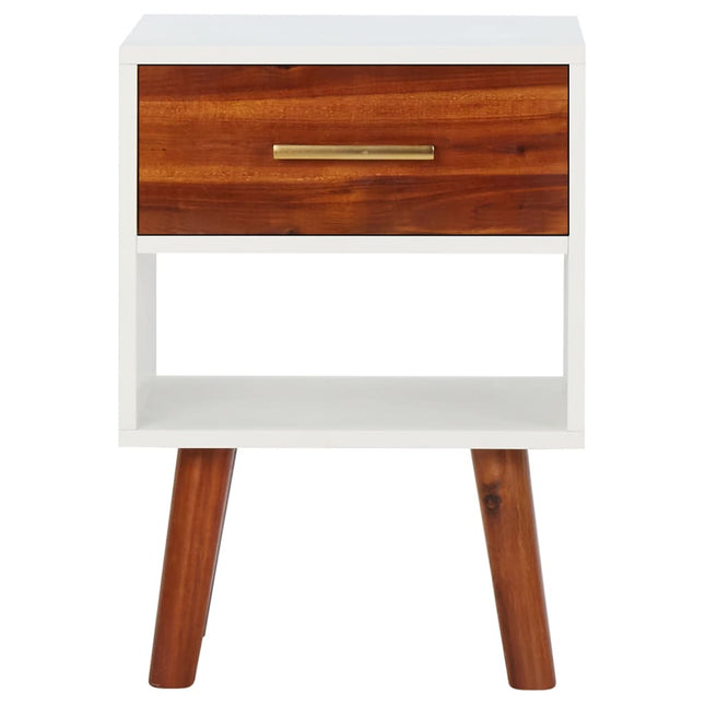 Table De Chevet Bois D'acacia Massif 40X30X57 Cm