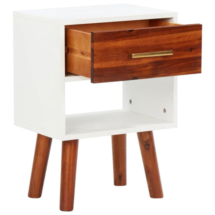 Table De Chevet Bois D'acacia Massif 40X30X57 Cm