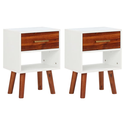 Table De Chevet Bois D'acacia Massif 40X30X57 Cm
