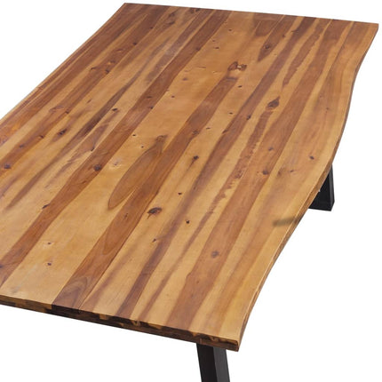 Table À Manger Bois D'acacia Massif 200X90 Cm