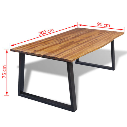 Table À Manger Bois D'acacia Massif 200X90 Cm