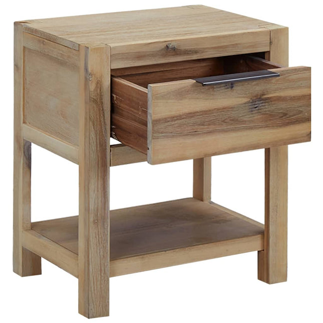 Table De Chevet Avec Tiroir 40X30X48 Cm Bois D'acacia Solide