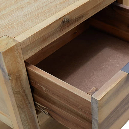 Table De Chevet Avec Tiroir 40X30X48 Cm Bois D'acacia Solide