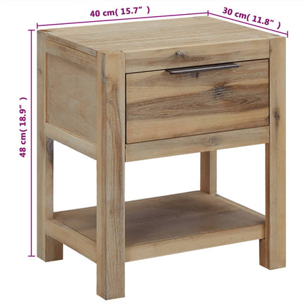 Table De Chevet Avec Tiroir 40X30X48 Cm Bois D'acacia Solide
