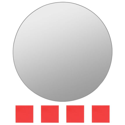 Ensemble De Miroir Mural 7 Pcs Verre Rond