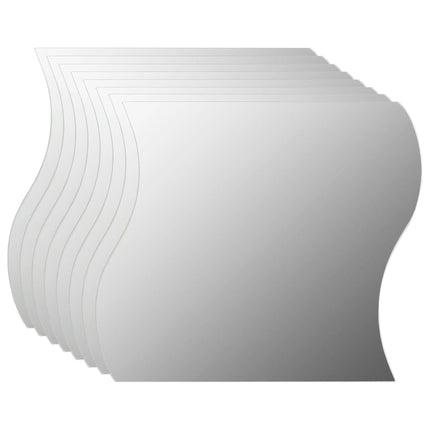 Miroir Mural 8 Pcs 20 X 20 Cm Ondulé Verre