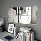 Miroir Mural 8 Pcs 20 X 20 Cm Ondulé Verre