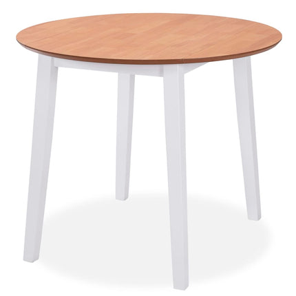 Ensemble De Salle À Manger 3 Pcs Mdf Et Hévéa Blanc