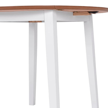 Ensemble De Salle À Manger 3 Pcs Mdf Et Hévéa Blanc