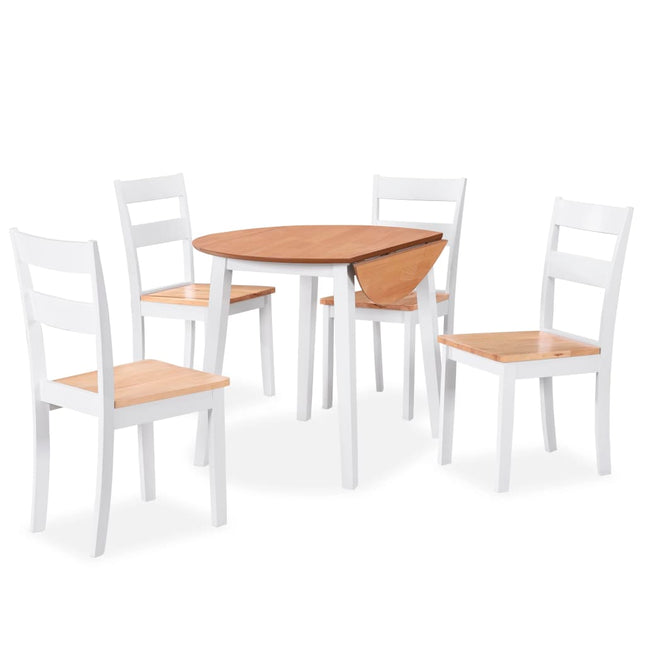 Ensemble De Salle À Manger 3 Pcs Mdf Et Hévéa Blanc