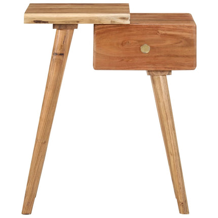 Table De Chevet Bois D'acacia Massif 45 X 32 X 55 Cm