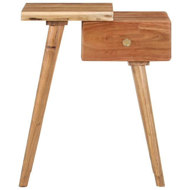 Table De Chevet Bois D'acacia Massif 45 X 32 X 55 Cm