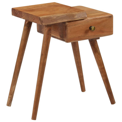 Table De Chevet Bois D'acacia Massif 45 X 32 X 55 Cm