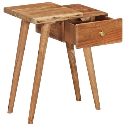 Table De Chevet Bois D'acacia Massif 45 X 32 X 55 Cm