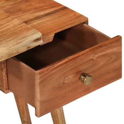 Table De Chevet Bois D'acacia Massif 45 X 32 X 55 Cm