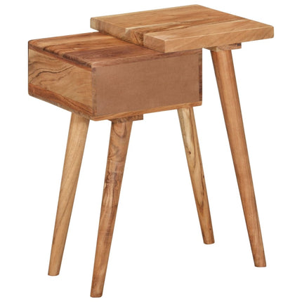 Table De Chevet Bois D'acacia Massif 45 X 32 X 55 Cm