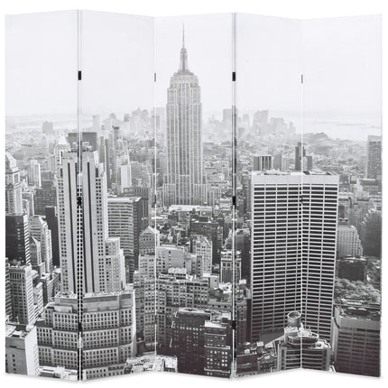 Cloison De Séparation Pliable New York Noir Et Blanc