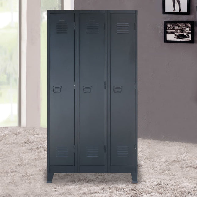 Armoire À Casiers Métal Style Industriel 90X45X180 Cm