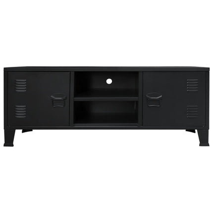 Meuble Tv Métal Style Industriel 120 X 35 X 48 Cm Noir