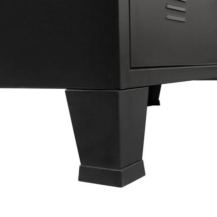 Meuble Tv Métal Style Industriel 120 X 35 X 48 Cm Noir
