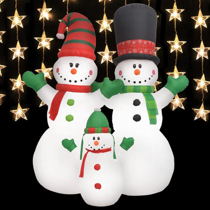 Bonhomme De Neige Gonflable Famille Père Noël Led Ip44 240 Cm