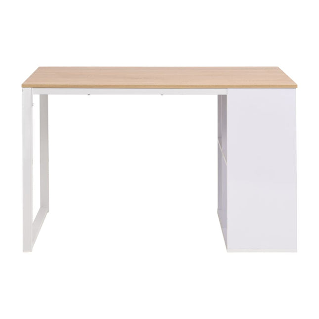 Table D'écriture 120X60X75 Cm Chêne Et Blanc