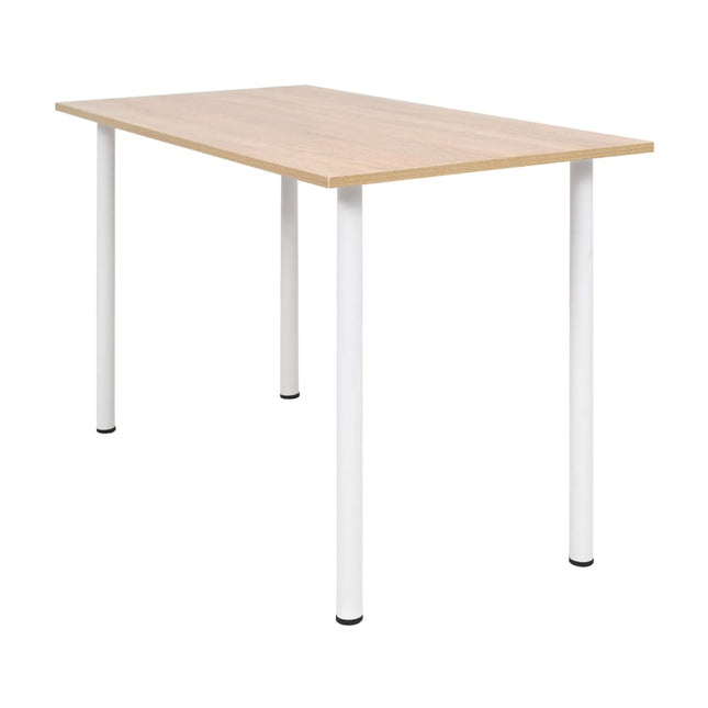 Table À Manger 120X60X73 Cm Chêne Et Blanc