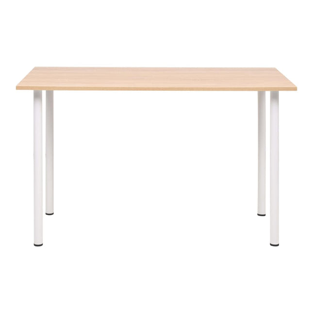 Table À Manger 120X60X73 Cm Chêne Et Blanc