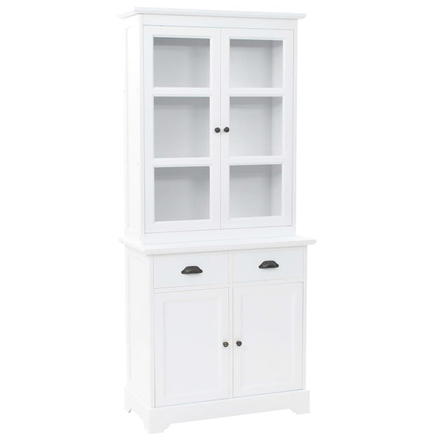 Vaisselier Avec 4 Portes Mdf Et Bois De Pin 80X40X180 Cm