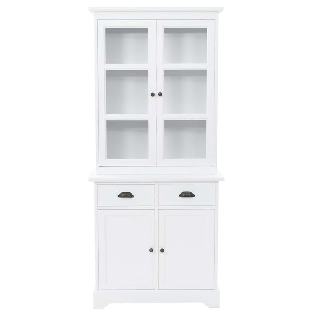 Vaisselier Avec 4 Portes Mdf Et Bois De Pin 80X40X180 Cm