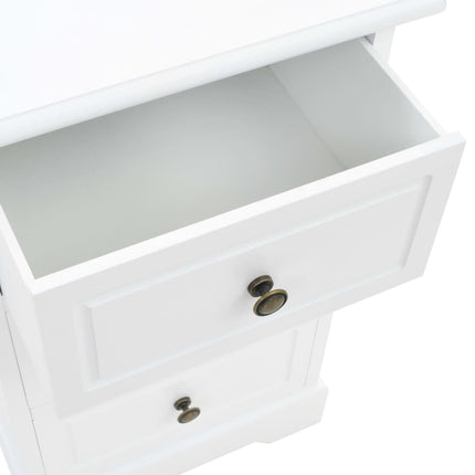 Table De Chevet Mdf Et Bois De Pin 35X32X59 Cm