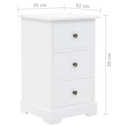 Table De Chevet Mdf Et Bois De Pin 35X32X59 Cm