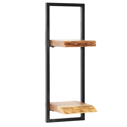 Set D'étagères Murales 5 Pcs Bois D'acacia Massif Et Acier