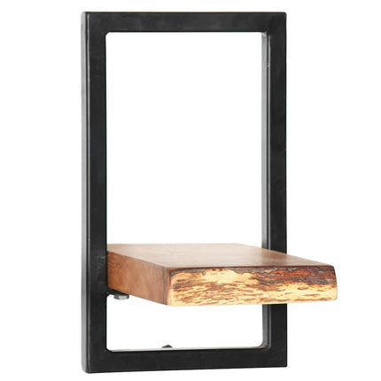 Set D'étagères Murales 5 Pcs Bois D'acacia Massif Et Acier