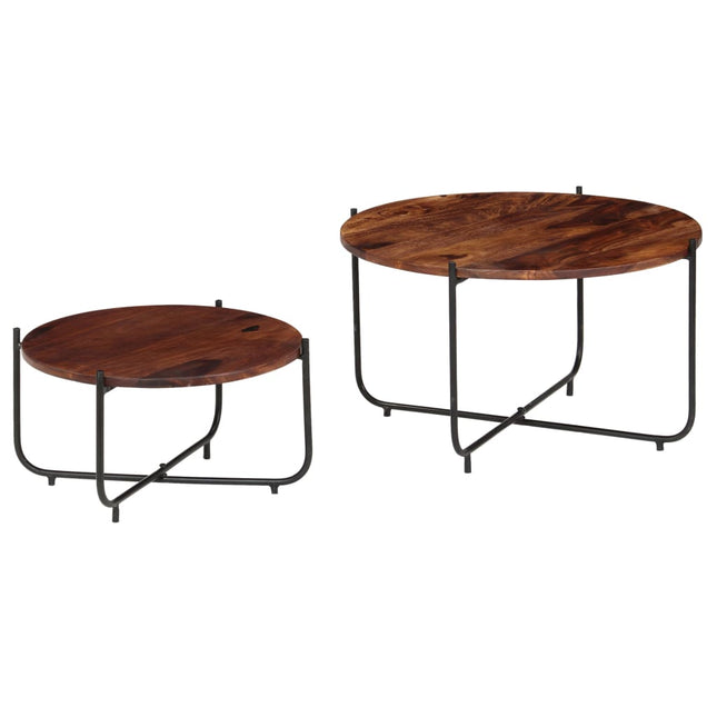 Ensemble De Table Basse 2 Pcs Bois Massif 60X35 Cm