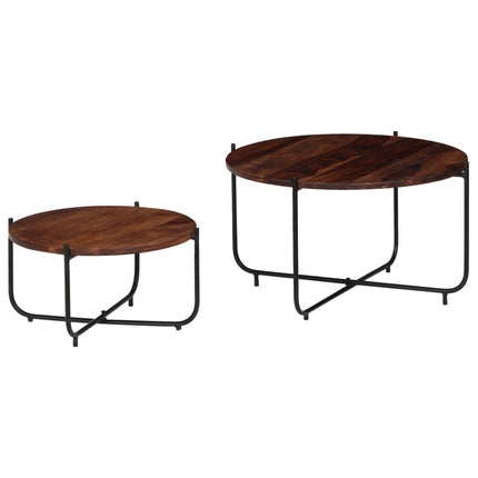 Ensemble De Table Basse 2 Pcs Bois Massif 60X35 Cm