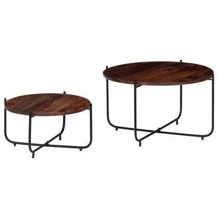 Ensemble De Table Basse 2 Pcs Bois Massif 60X35 Cm