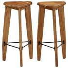 Tabourets De Bar Lot De 2 Bois D'acacia Massif