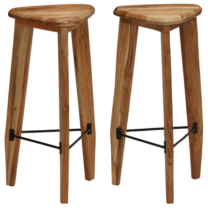 Tabourets De Bar Lot De 2 Bois D'acacia Massif
