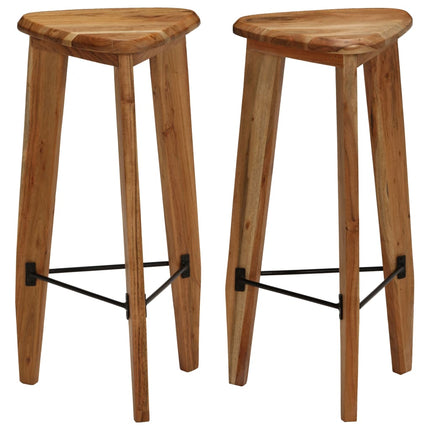 Tabourets De Bar Lot De 2 Bois D'acacia Massif