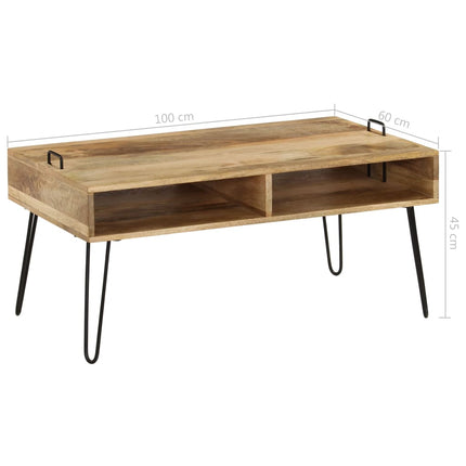 Table Basse Bois De Manguier Massif 100X60X45 Cm