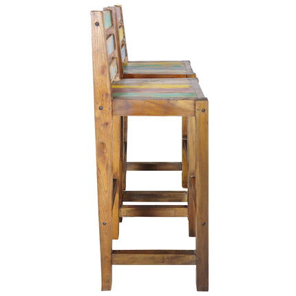Tabourets De Bar Lot De 2 Bois Massif De Récupération