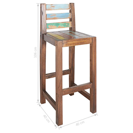 Tabourets De Bar Lot De 2 Bois Massif De Récupération
