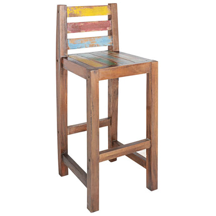 Tabourets De Bar Lot De 2 Bois Massif De Récupération