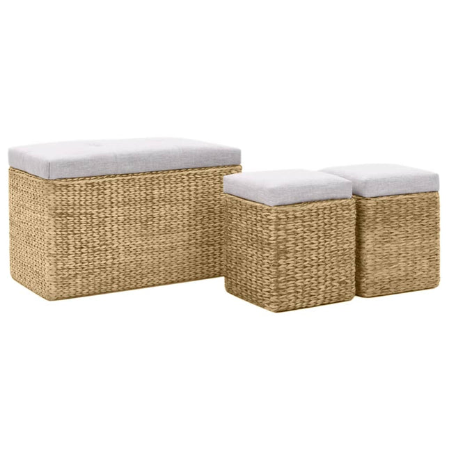 Banc Avec 2 Poufs Jacinthe D'eau